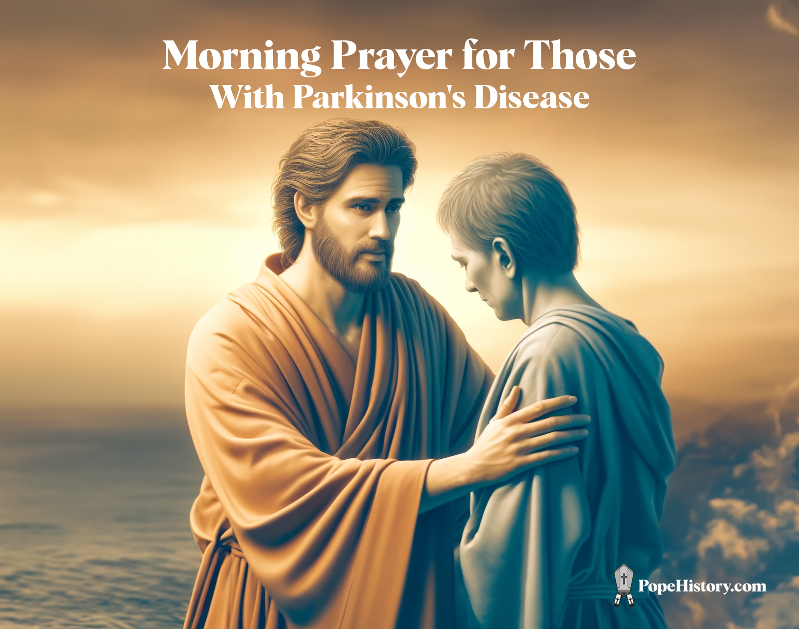 Jesus standing with a parkinson disease